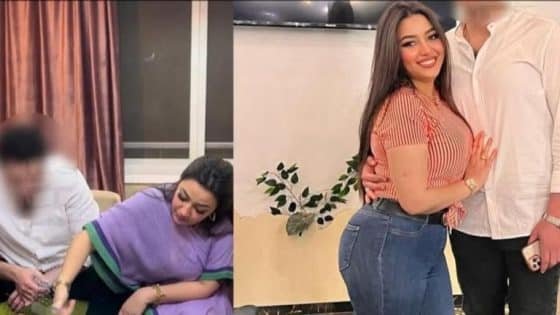 رحمة محسن مع زوجها
