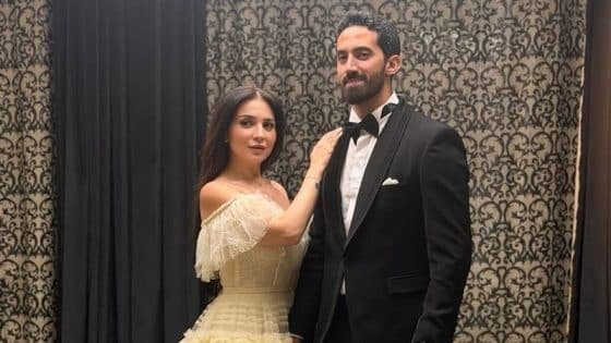 مي عز الدين وزوجها أحمد تيمور
