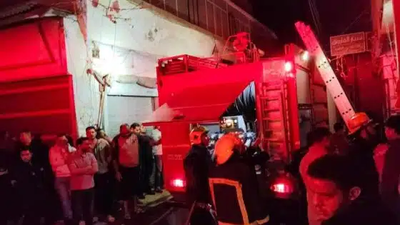 حريق سوق الخواجات بالمنصورة